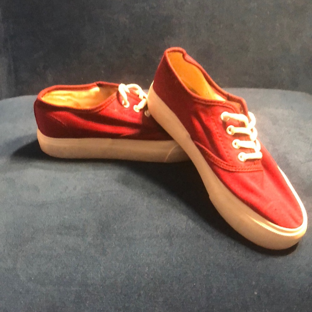 Red Canvas Sneakers with White Soles